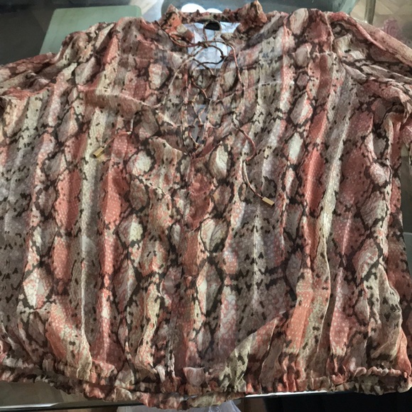 Moda International Pink/Brown Blouse.18206 - Picture 2 of 4